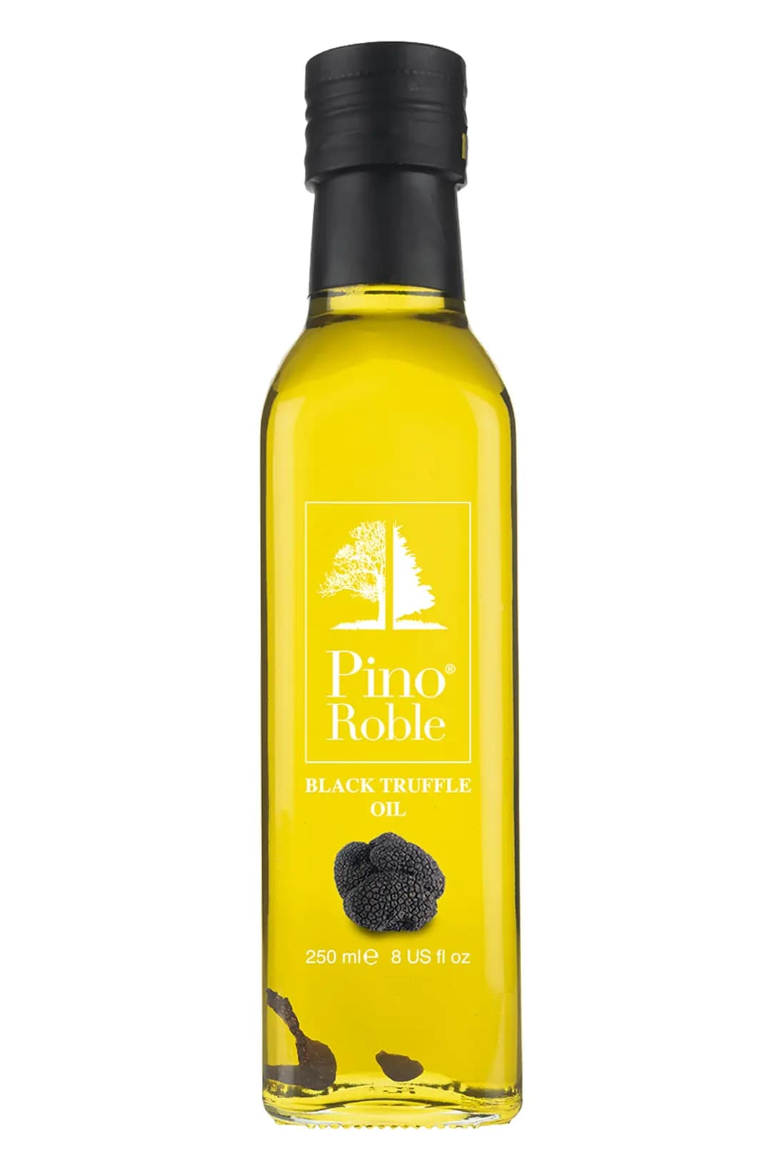 PinoRoble Siyah Trüflü Sızma Zeytinyağı 250 ml – Soğuk Sıkım, Gerçek Tuber Melanosporum Parçacıklı