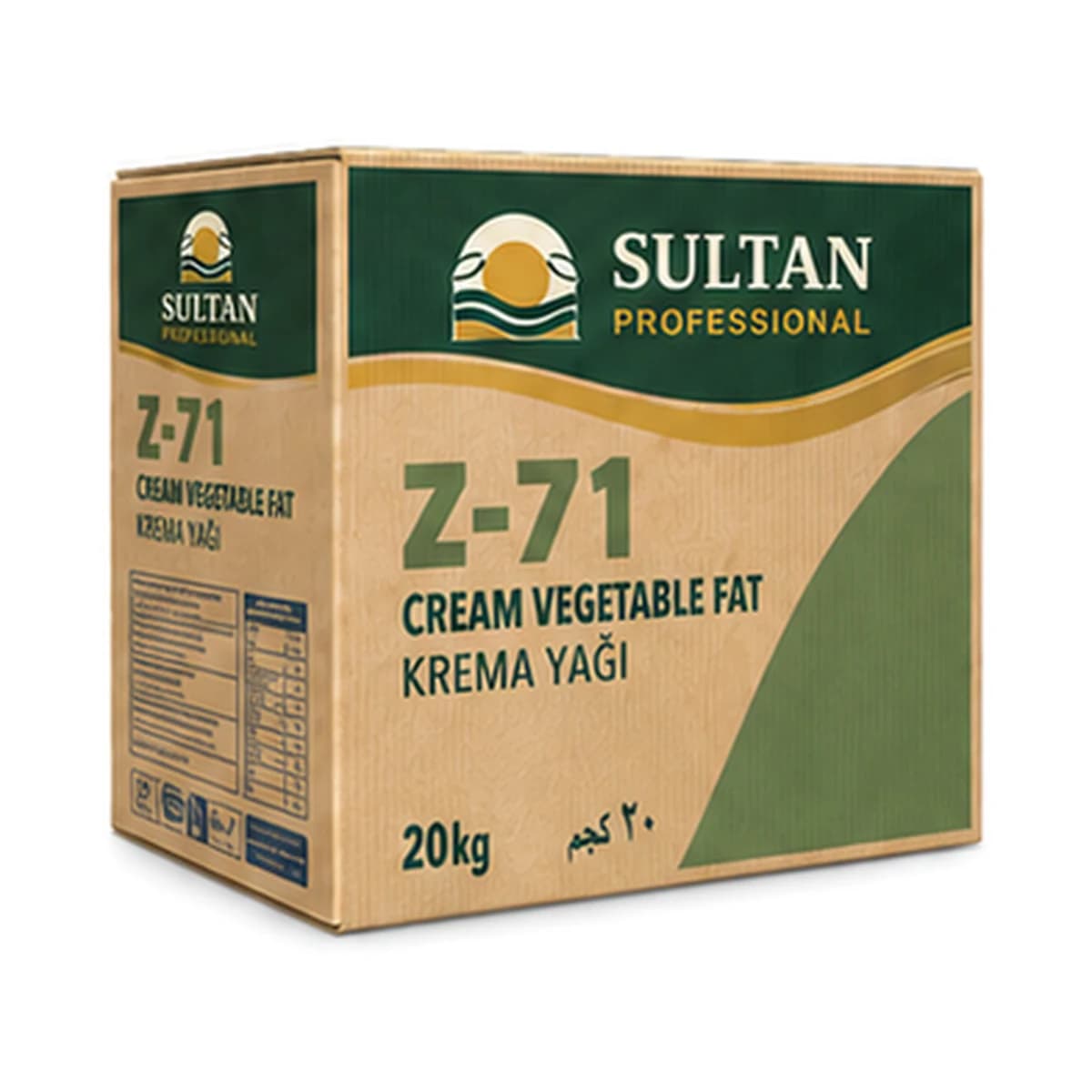 Sultan Z-71 Vegetable Margarine Cream Fat 20 kg x 1 Box