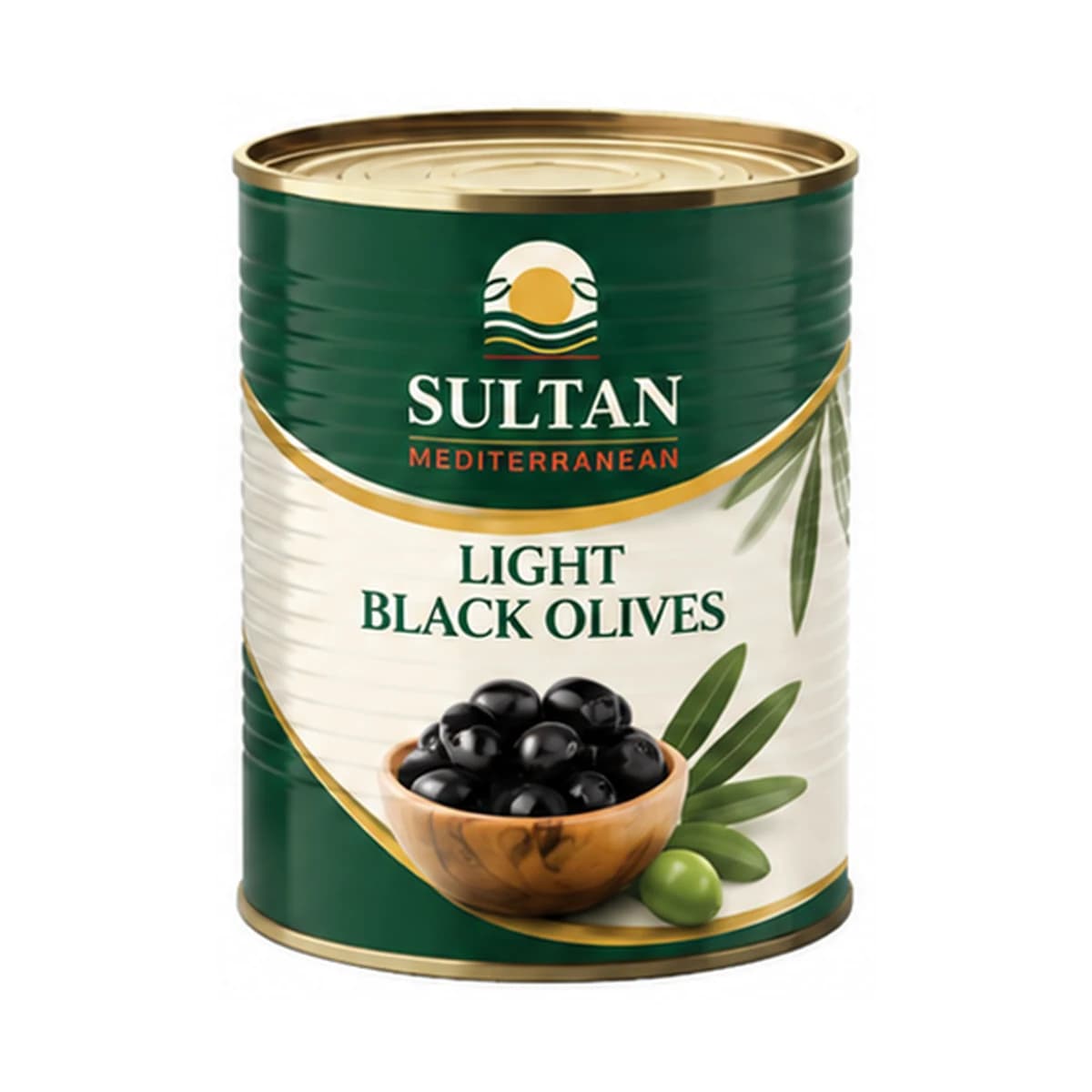 Sultan Light Black Olives 9/1 x 2 Tin