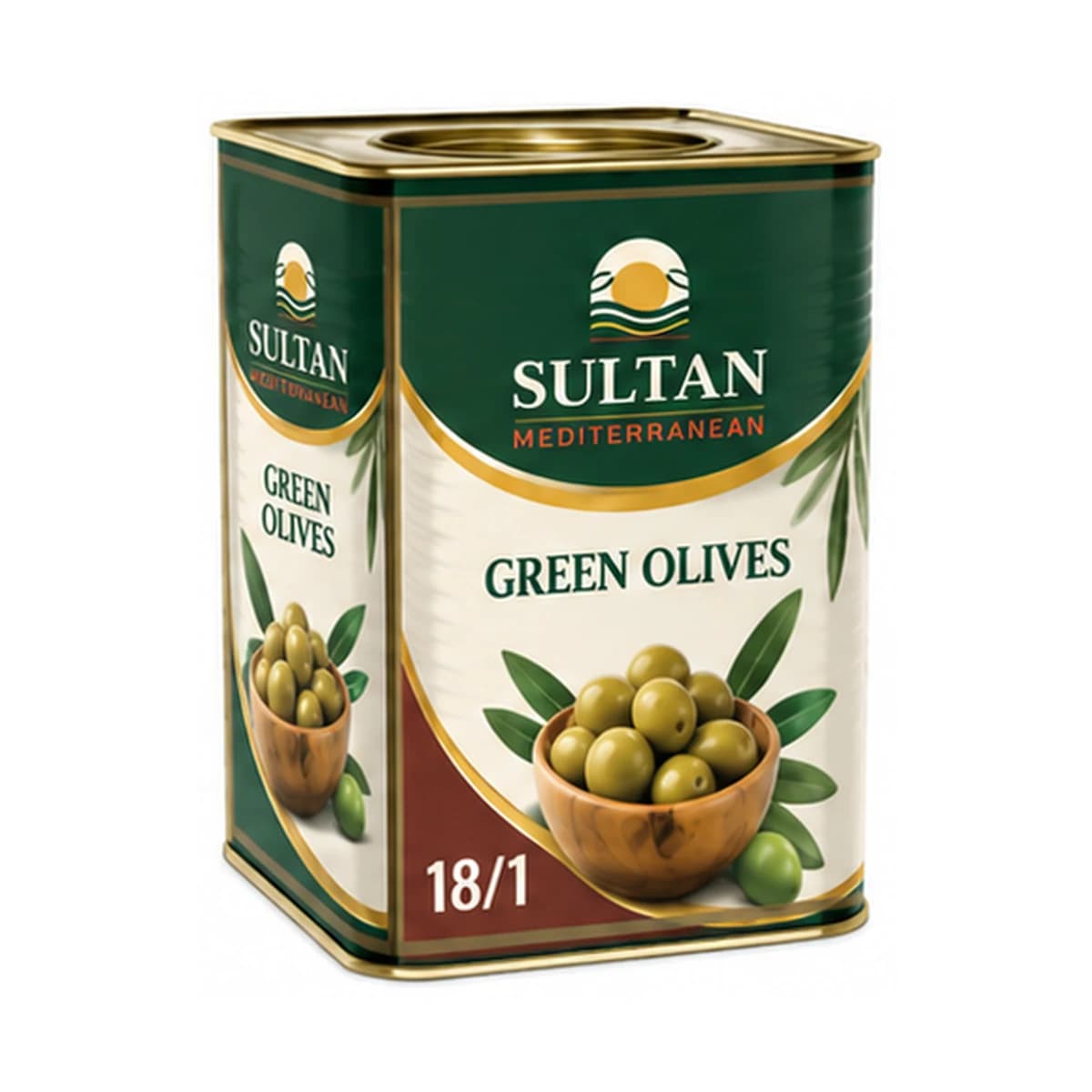 Sultan Green Olives 18/1 x 1 Tin