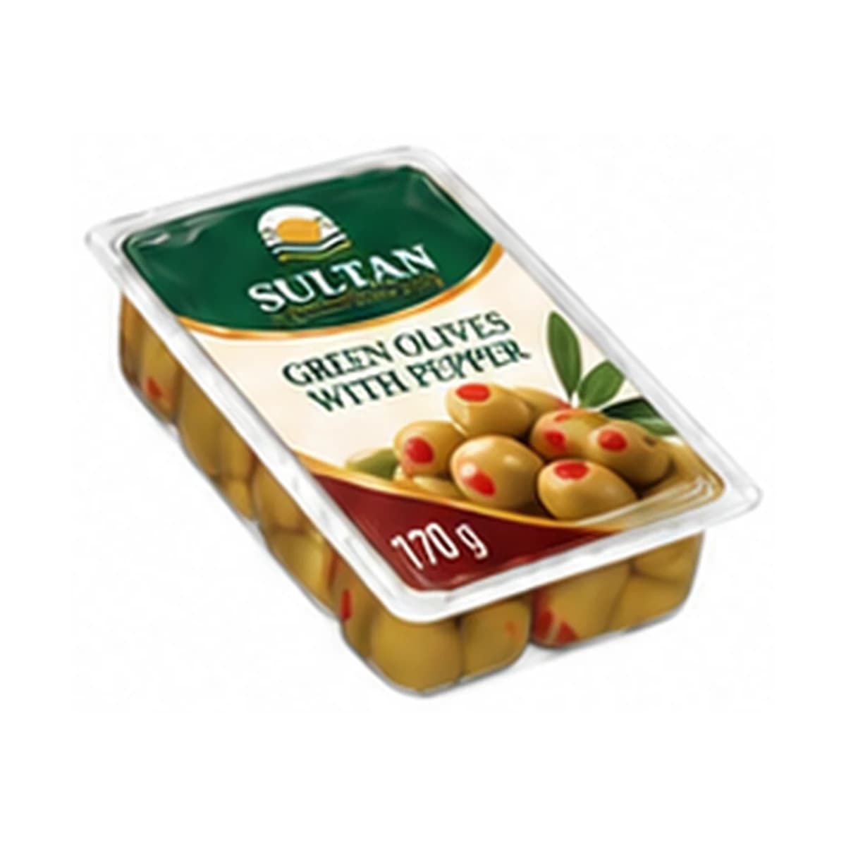 Sultan Green Olives With Pepper 170 gr x 24 Vacuum