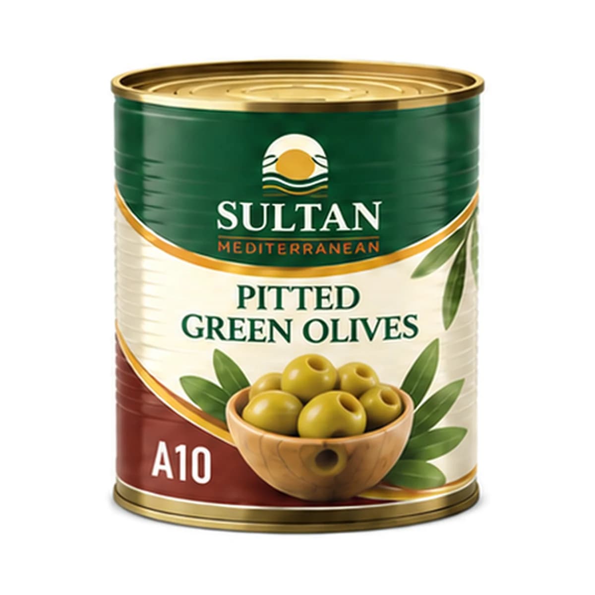 Sultan Pitted Green Olives A10 x 4 Tin