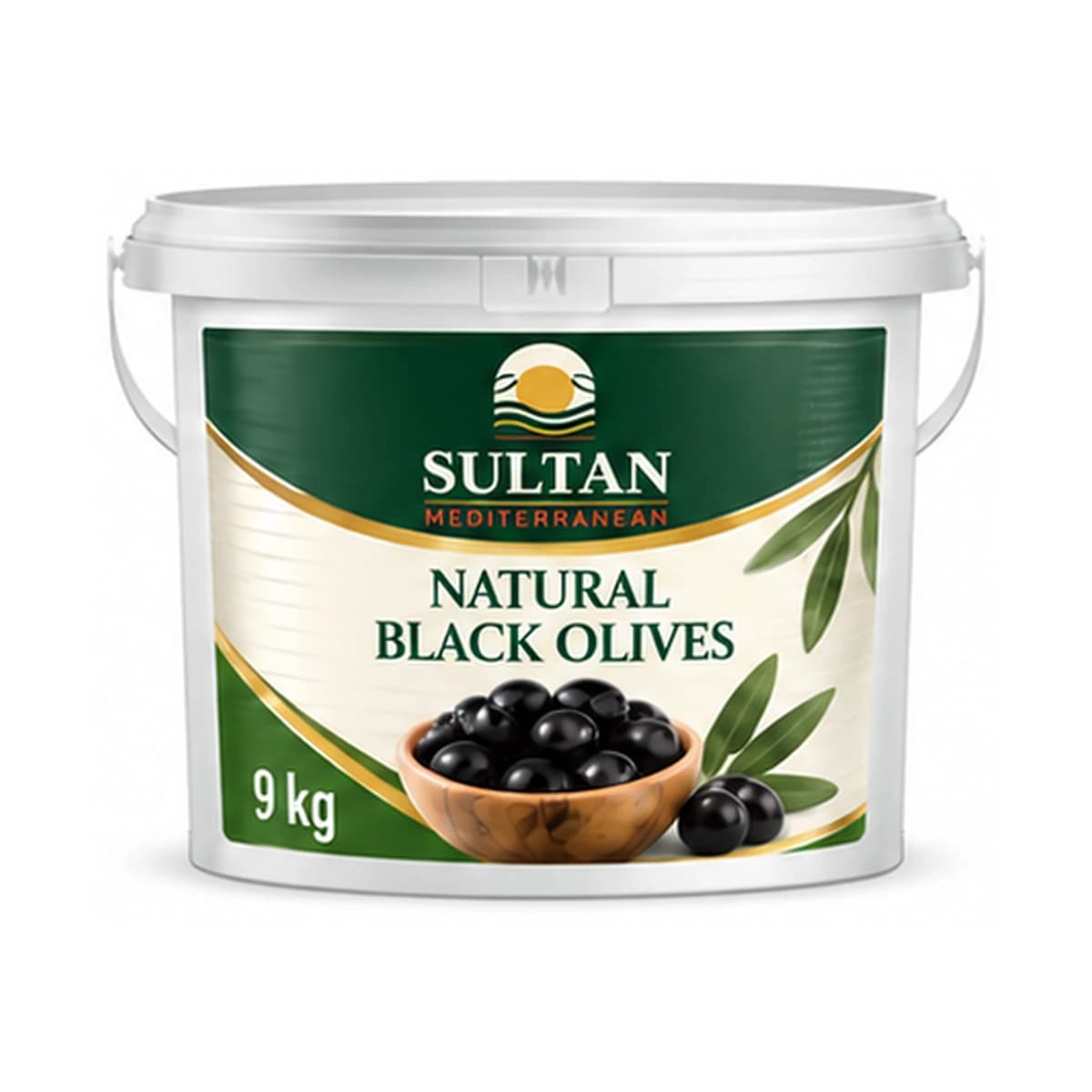 Sultan Natural Black Olives 9 kg x 1 Bucket