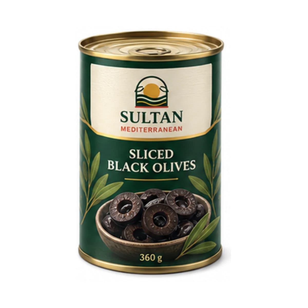 Sultan Sliced Black Olives 1/2 x 24 Tin