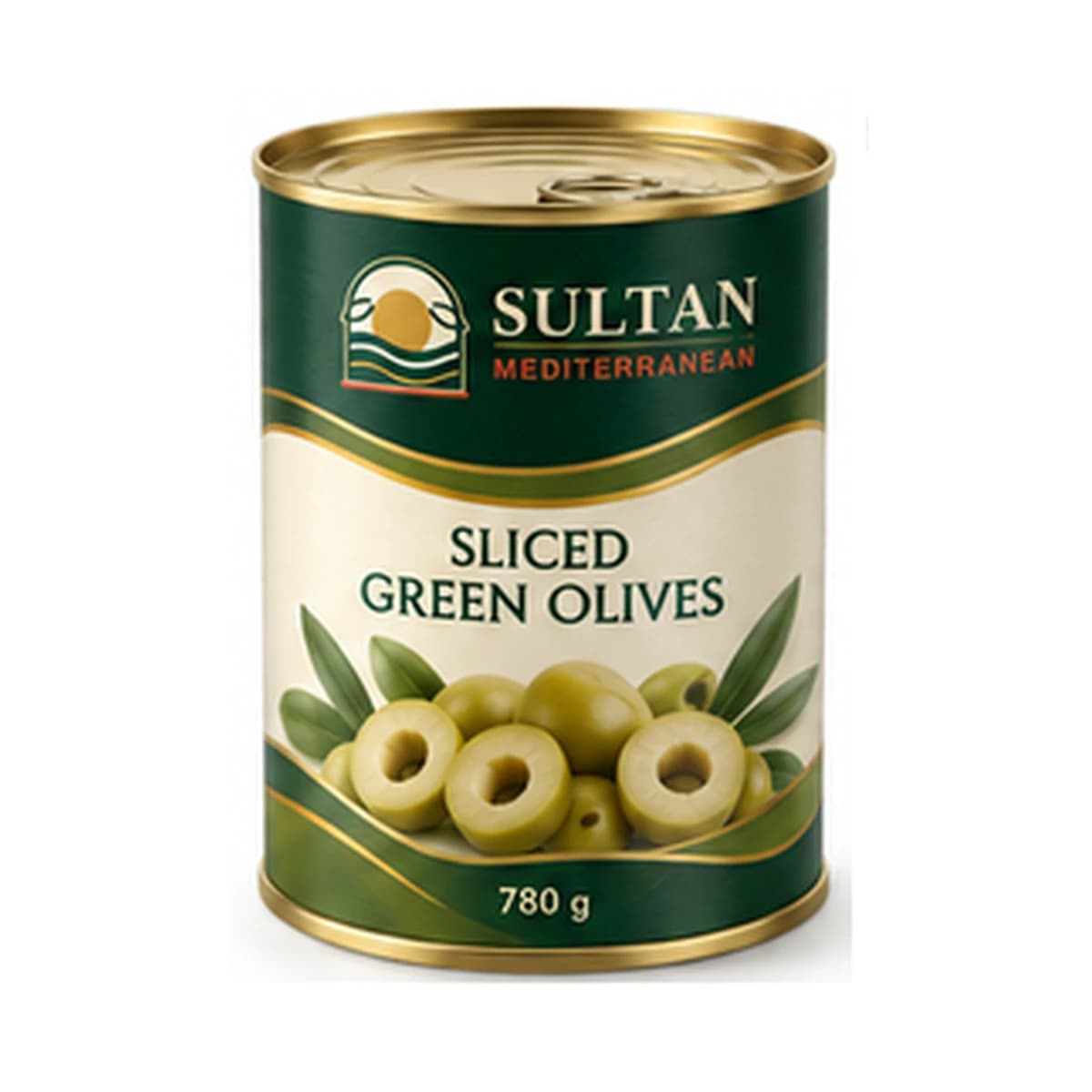 Sultan Sliced Green Olives 1/1 x 12 Tin