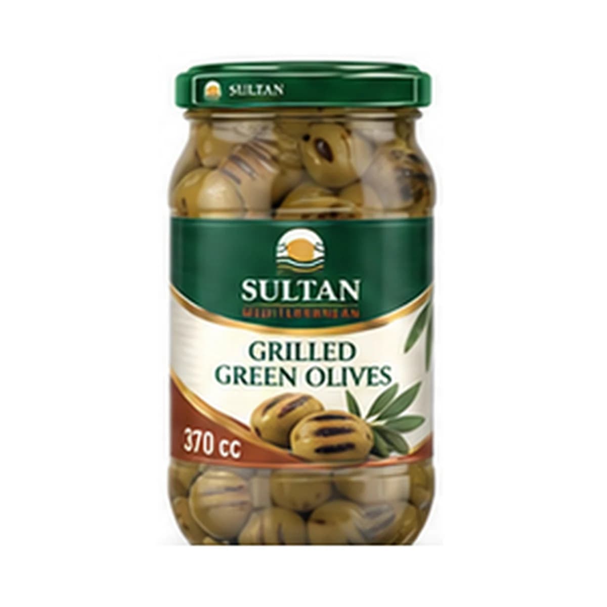 Sultan Grilled Green Olives 370cc x 12 Glass Jar