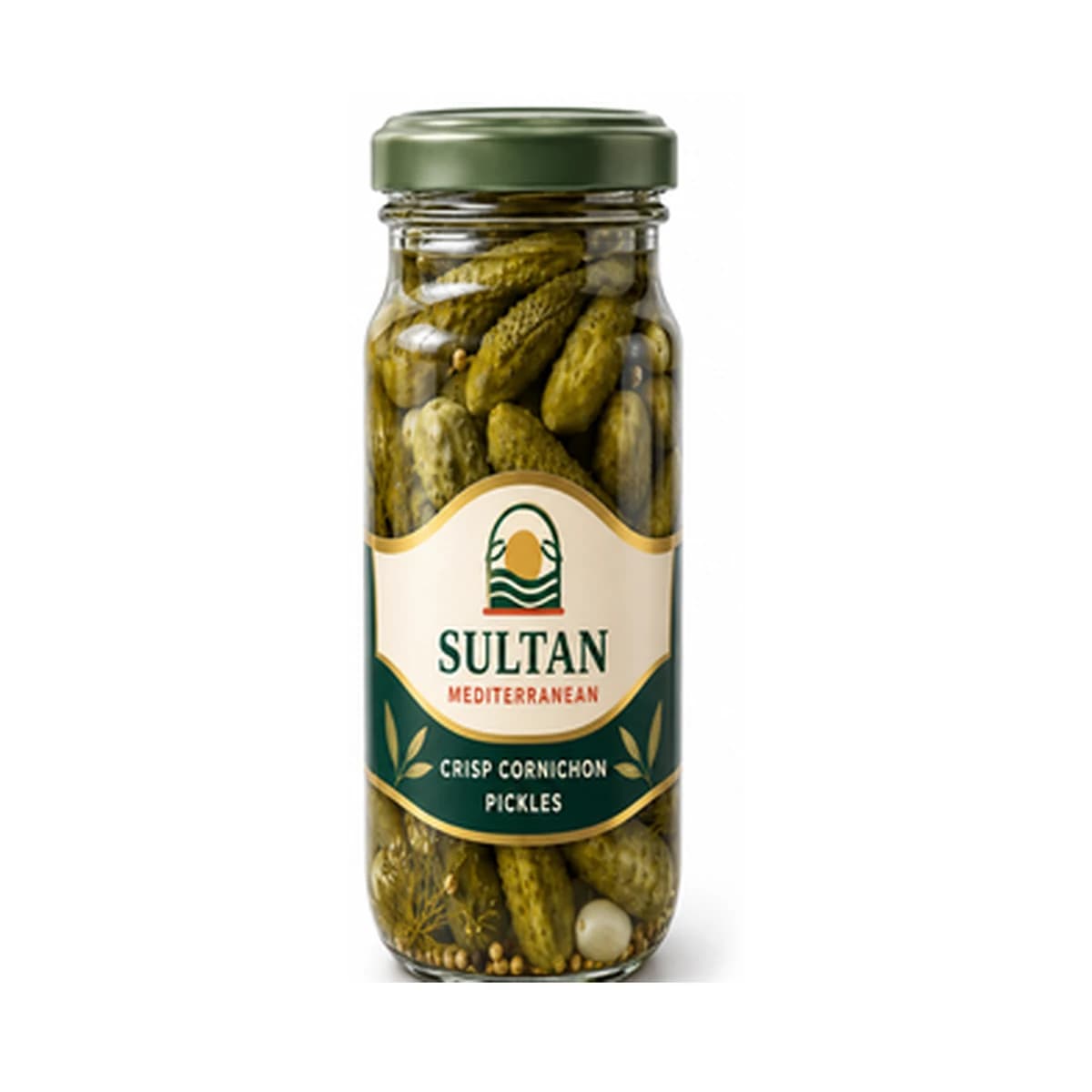 Sultan Crisp Cornichon Pickles 370 cc x 12 Glass Jar