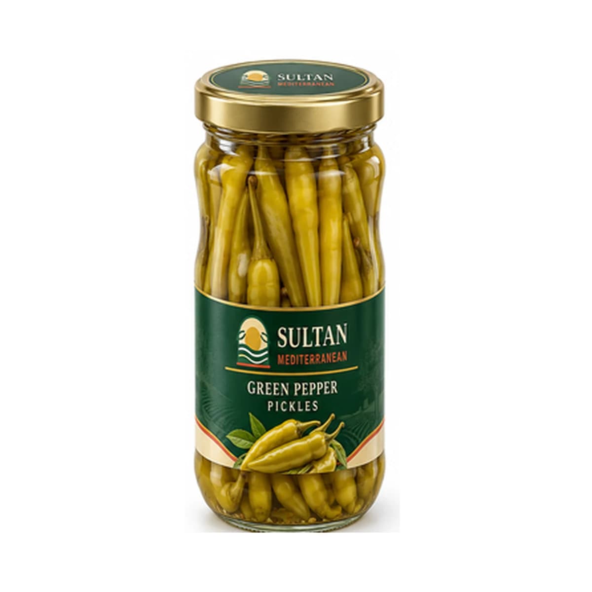 Sultan Green Pepper Pickles 370 cc x 12 Glass Jar