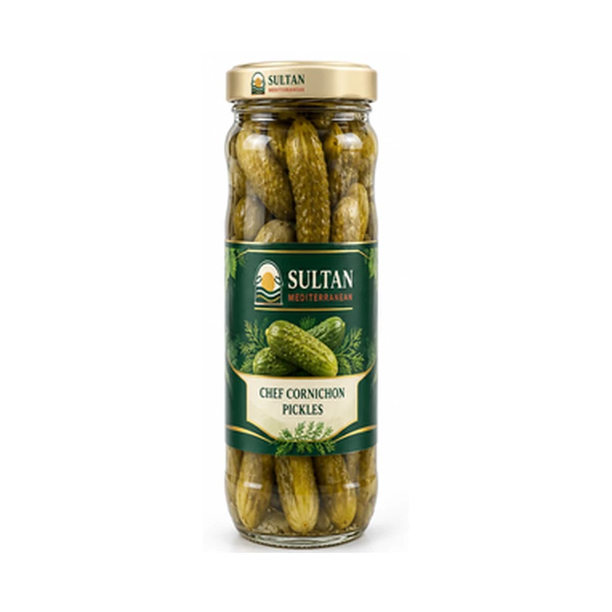 Sultan Chef Cornichon Pickles 660 cc x 12 Glass Jar