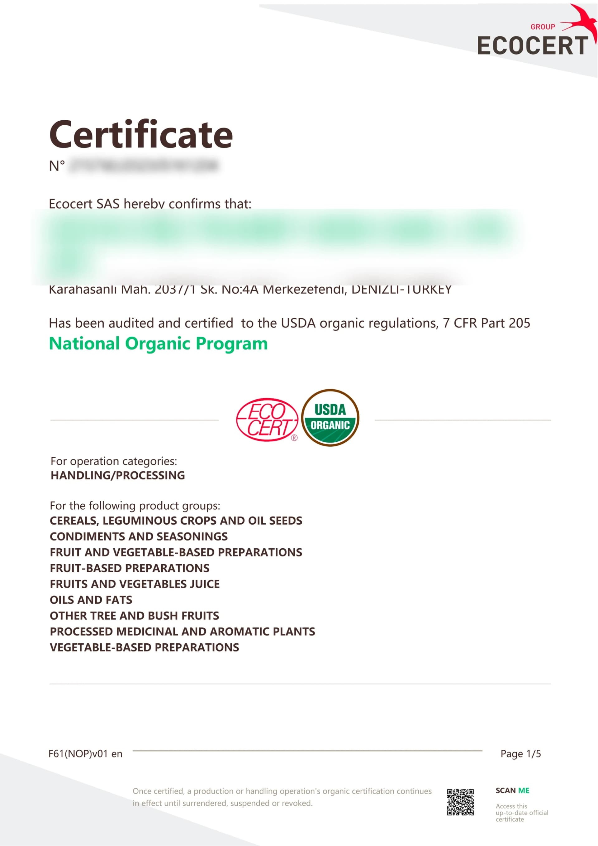 Ecocert - USDA Organic (NOP)