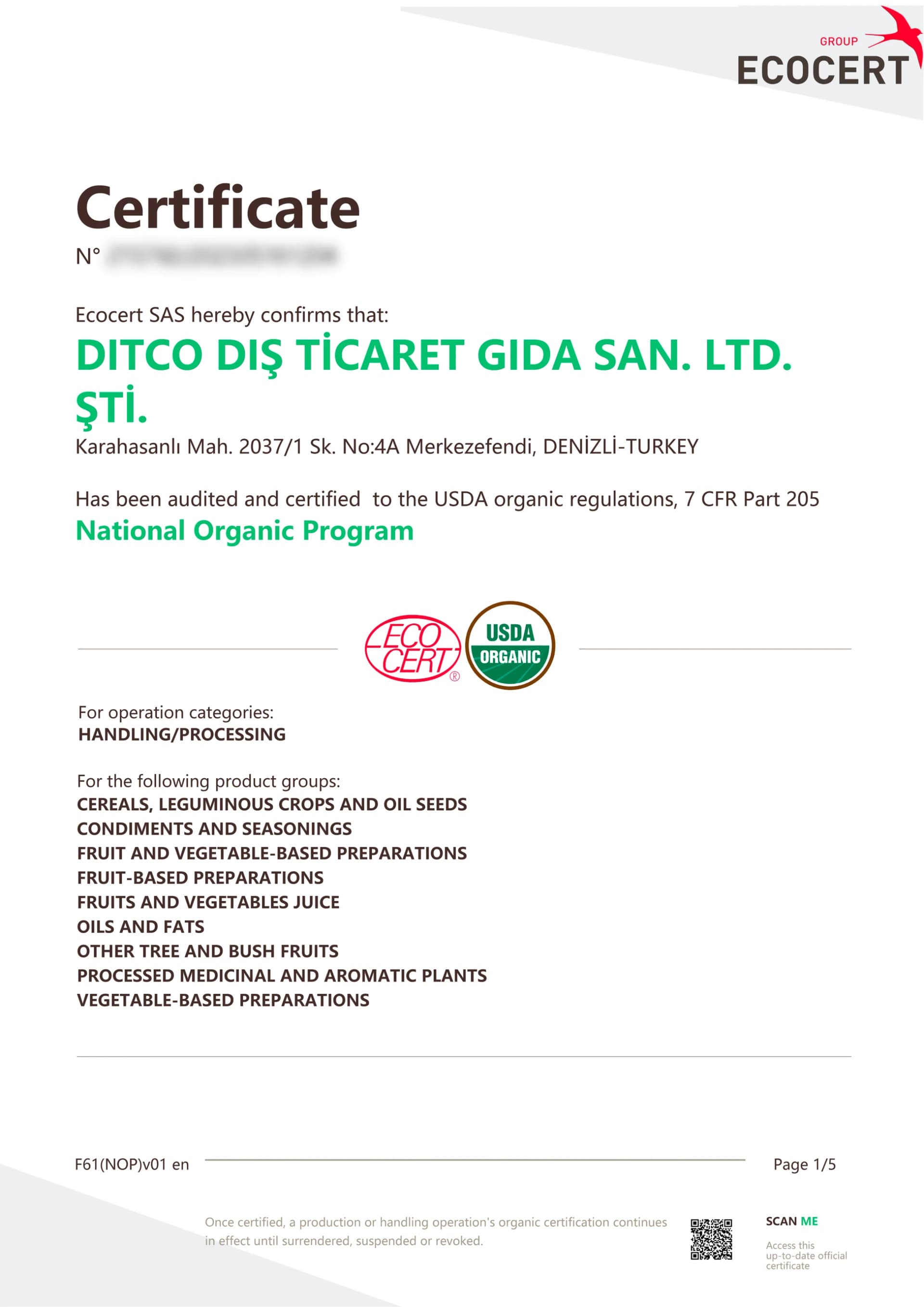 Ecocert - USDA Organic (NOP)
