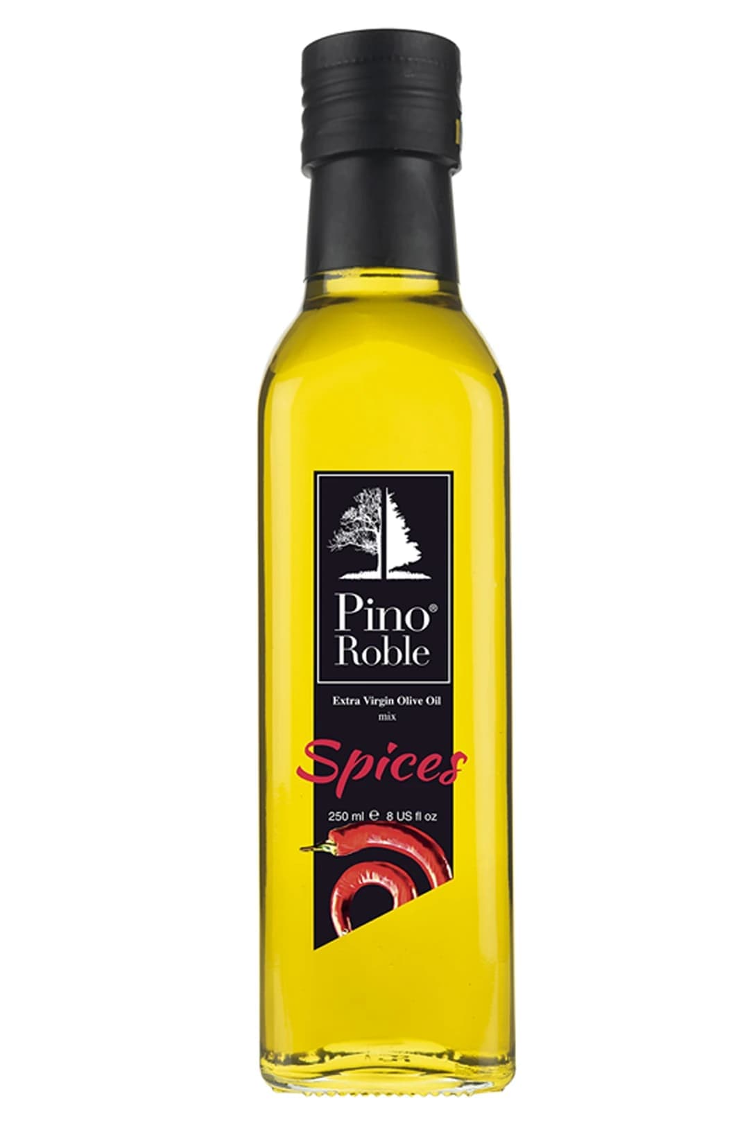 PinoRoble Spicy Pepper Flavored Essential Oil Cold-Pressed Gourmet Extra Virgin Olive Oil 250 ml