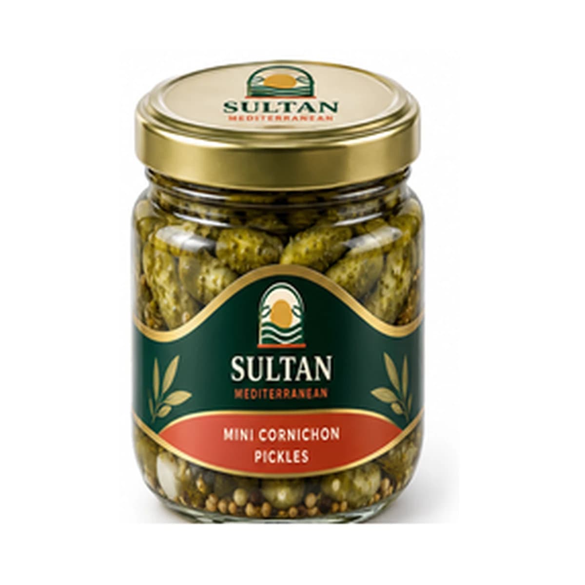 Sultan Mini Cornichon Pickles 300 cc x 12 Glass Jar